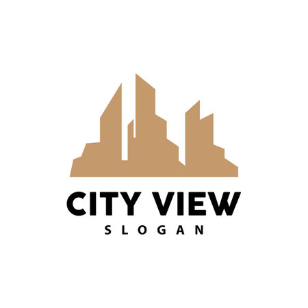 Cityscape Logo, Metropolis Skyline Design, City Building Vector, Icon Symbol Illustrationのイラスト素材