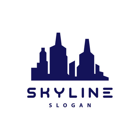 Cityscape Logo, Metropolis Skyline Design, City Building Vector, Icon Symbol Illustrationのイラスト素材