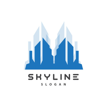Cityscape Logo, Metropolis Skyline Design, City Building Vector, Icon Symbol Illustrationのイラスト素材