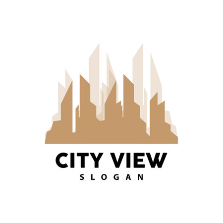 Cityscape Logo, Metropolis Skyline Design, City Building Vector, Icon Symbol Illustrationのイラスト素材