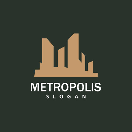 Cityscape Logo, Metropolis Skyline Design, City Building Vector, Icon Symbol Illustrationのイラスト素材