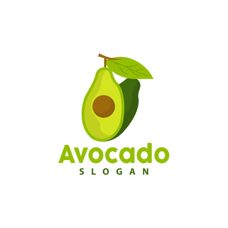 Avocado Logo, Fresh Fruit Vector, Symbol Icon Designのイラスト素材