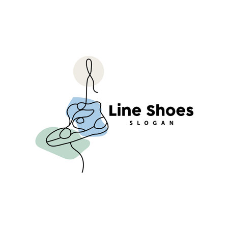 Shoes Logo, Shoes Design Simple Minimalist Line Style, Fashion Brand Vector, Icon Illustrationのイラスト素材