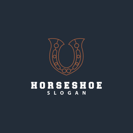 Horseshoe Logo, Horse Vector Vintage Elegant Old Retro Texsas Design, Silhouette Symbol Iconのイラスト素材
