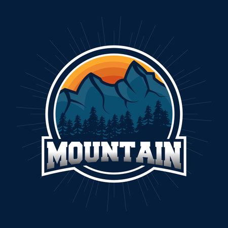 Mountain Logo, Nature Landscape Vector, Premium Elegant Simple Design, Illustration Symbol Template Iconのイラスト素材