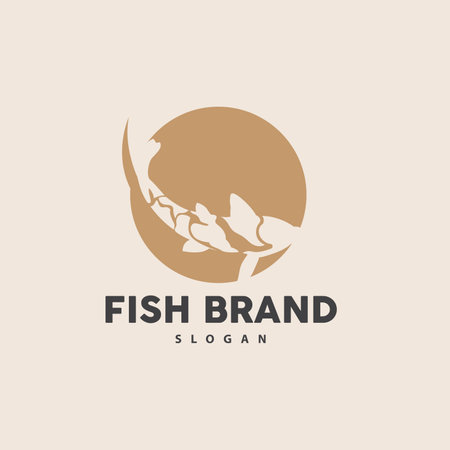 Koi Fish Logo Design, Ornamental Fish Vector, Aquarium Ornament Illustration Brand productのイラスト素材