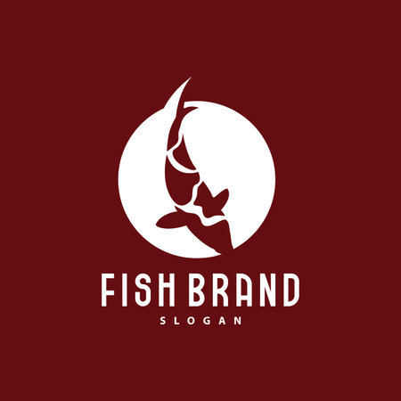 Koi Fish Logo Design, Ornamental Fish Vector, Aquarium Ornament Illustration Brand productのイラスト素材