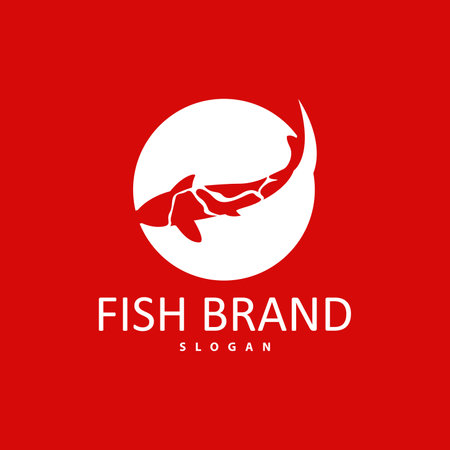 Koi Fish Logo Design, Ornamental Fish Vector, Aquarium Ornament Illustration Brand productのイラスト素材