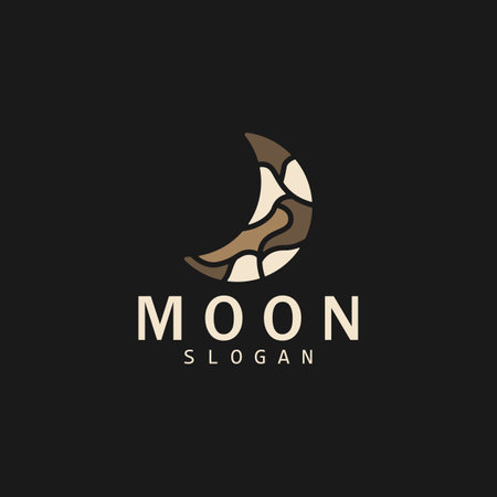 Moon Logo, Crescent Star And Moon Design, Vector Modern Luxury Elegant, Icon Template Gameのイラスト素材