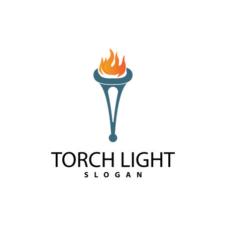 Torch Logo, Simple Minimalist Design Template Illustrationのイラスト素材