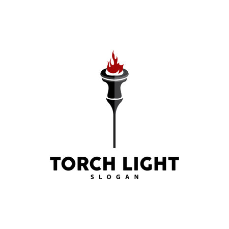 Torch Logo, Simple Minimalist Design Template Illustrationのイラスト素材