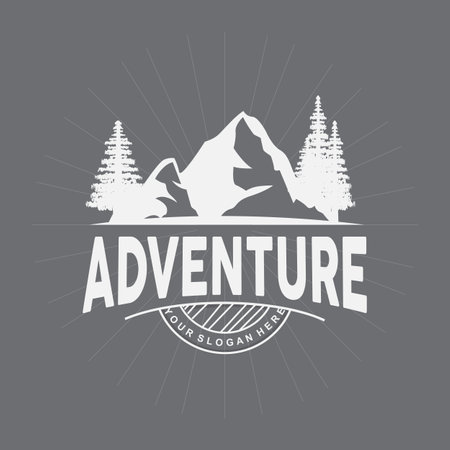 Mountain Logo, Nature Landscape Vector, Premium Elegant Simple Design, Illustration Symbol Template Iconのイラスト素材