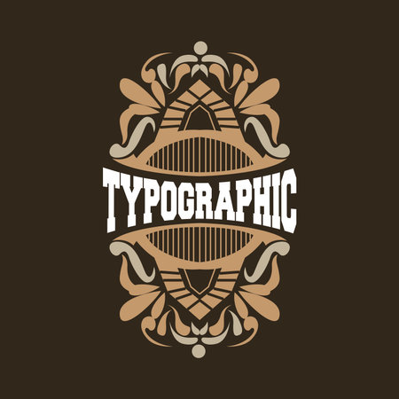 Vector Decorative Vintage Typography Elements, Greeting Card Design, Fancy Ornament Calligraphic Invitation, Retro Style Ribbon Labels And Badgesのイラスト素材