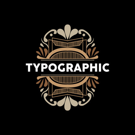 Vector Decorative Vintage Typography Elements, Greeting Card Design, Fancy Ornament Calligraphic Invitation, Retro Style Ribbon Labels And Badgesのイラスト素材