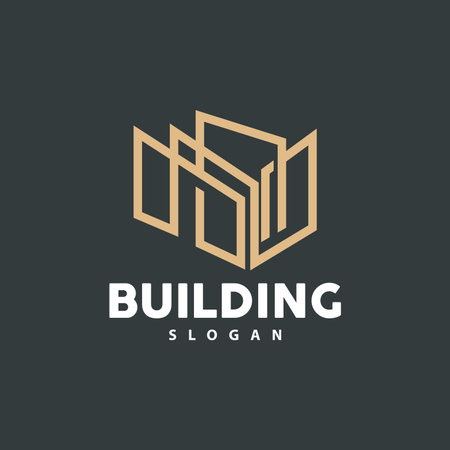 Building Logo, Vector For Building Construction, Premium Simple Line Designのイラスト素材