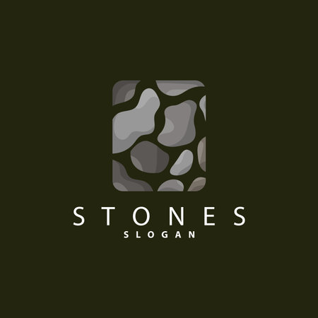 Brick Stone Logo, Premium Elegant Design, Vector Wallpaper Stone House, Icon Illustration Designのイラスト素材