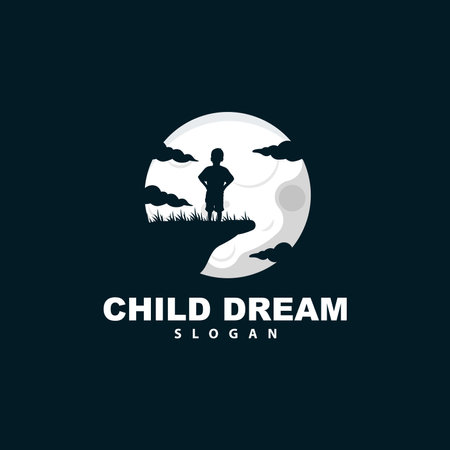 Dream Logo, Kid Dream Inspirational Design, Vector Reaching Star Fun Learning, Kids Dream Logo Templetのイラスト素材