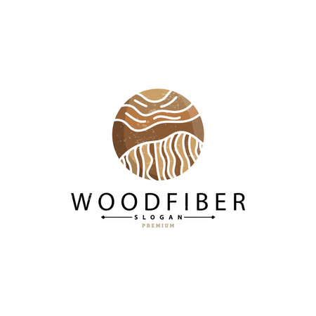 Wood Logo, Wood Fiber Bark Layer Vector, Tree Trunk Inspiration Illustration Designのイラスト素材