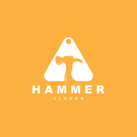Hammer Logo, Builder Tools Inspiration Design, Vector Vintage Carpentry And Mechanics, Illustration Templateのイラスト素材