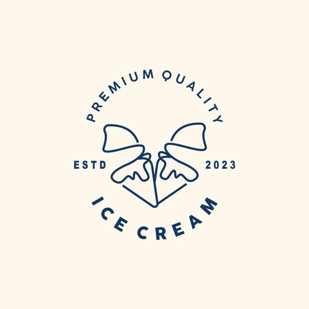 Ice Cream Logo, Vector Fresh Sweet Soft Cold Food, Simple Minimalist Inspiration Designのイラスト素材