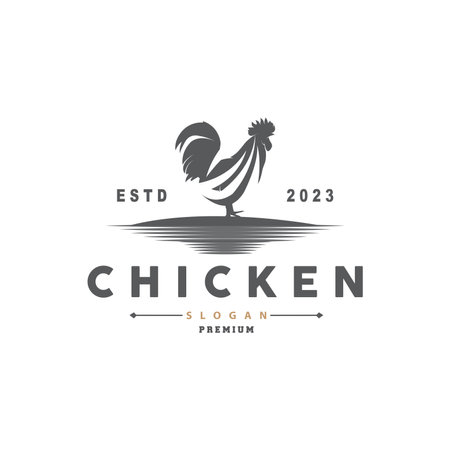 Chicken Logo, For Roast Chicken Restaurant, Farm Vector, Simple Minimalist Design For Restaurant Food Businessのイラスト素材