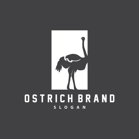 Ostrich Logo Design, Desert Animal Illustration, Living In The Forest, Vector Camel Brand Productのイラスト素材