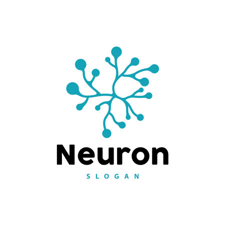 Neuron Logo, Neuron Nerve or Seaweed Vector Abstract Molecule Design, Template Illustrationのイラスト素材