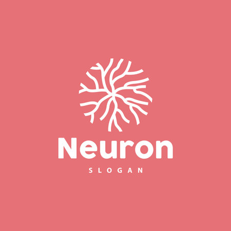 Neuron Logo, Neuron Nerve or Seaweed Vector Abstract Molecule Design, Template Illustrationのイラスト素材
