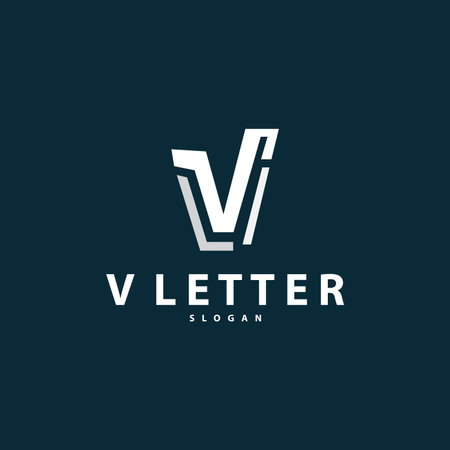 Minimal Initial V Letter Logo, Modern And Luxury Icon Vector Template Elementのイラスト素材