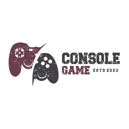 Game Console Logo, Gamer Design Gamepad Illustration Symbol Templateのイラスト素材