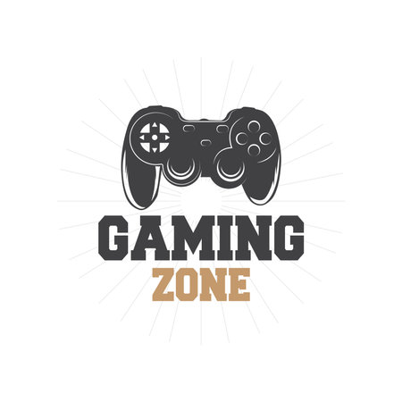 Game Console Logo, Gamer Design Gamepad Illustration Symbol Templateのイラスト素材