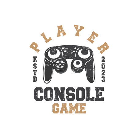 Game Console Logo, Gamer Design Gamepad Illustration Symbol Templateのイラスト素材