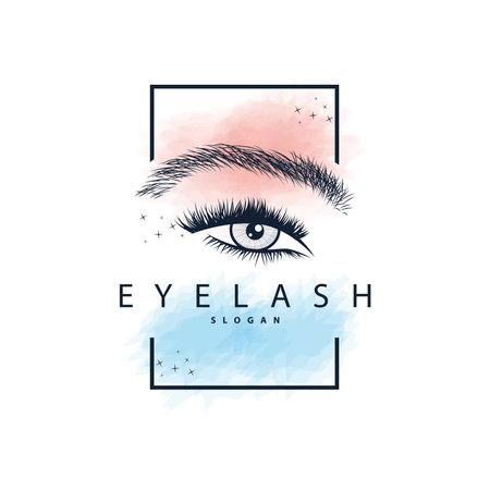 Simple Eyelash Logo Minimalist Abstract Design Templet Illustration Symbolのイラスト素材