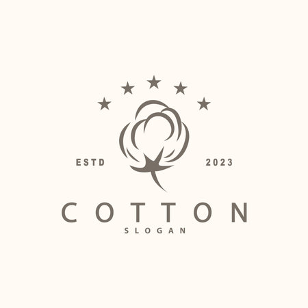 Cotton Logo Minimalist Design Simple Illustration Templateのイラスト素材