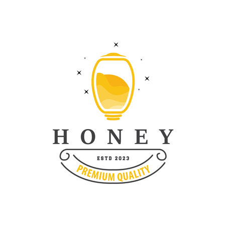 Honey Bee Logo Design Insect Vector Illustration Templateのイラスト素材