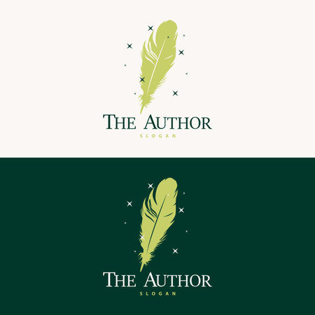 Feather Logo Design Minimalist Vector Templateのイラスト素材