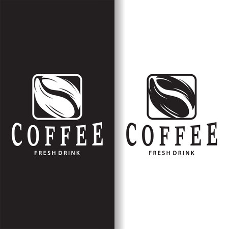 Coffee Logo, Simple Caffeine Drink Design from Coffee Beans, for Cafe, Bar, Restaurant or Product Brand Businessのイラスト素材