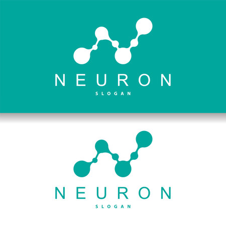Neuron Logo, Neuron Nerve or Seaweed Vector Abstract Molecule Design, Template Illustrationのイラスト素材