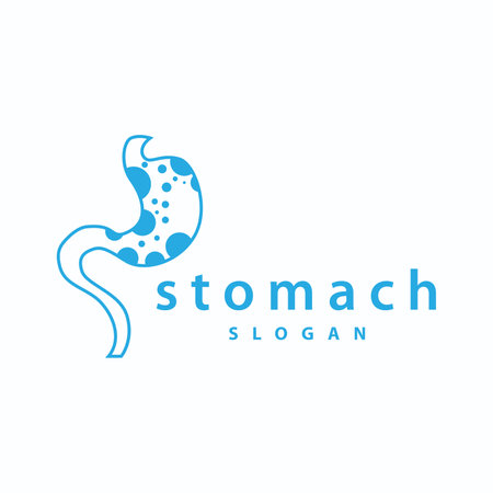 Stomach Logo, Simple Design for Brands with a Minimalist Concept, Vector Human Health Templet Illustrationのイラスト素材