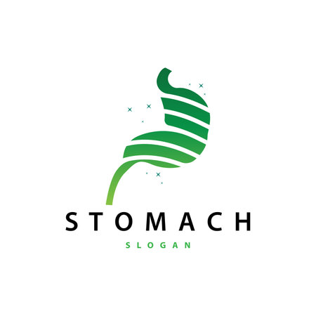 Stomach Logo, Simple Design for Brands with a Minimalist Concept, Vector Human Health Templet Illustrationのイラスト素材