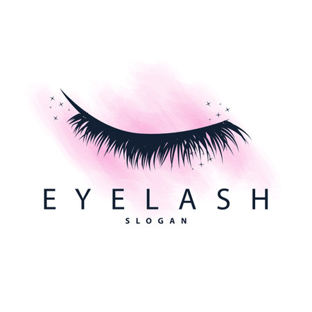 Eyelash Logo, Simple Design for Women's Care Beauty Business Brand Illustration Templateのイラスト素材