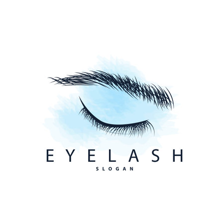 Eyelash Logo, Simple Design for Women's Care Beauty Business Brand Illustration Templateのイラスト素材