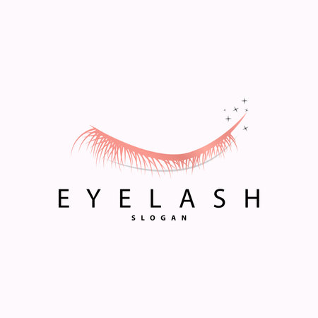 Eyelash Logo, Simple Design for Women's Care Beauty Business Brand Illustration Templateのイラスト素材