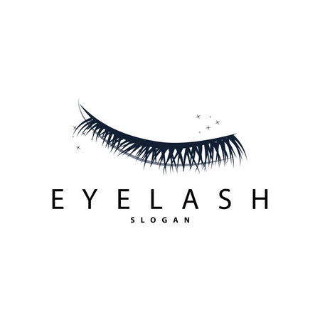 Eyelash Logo, Simple Design for Women's Care Beauty Business Brand Illustration Templateのイラスト素材