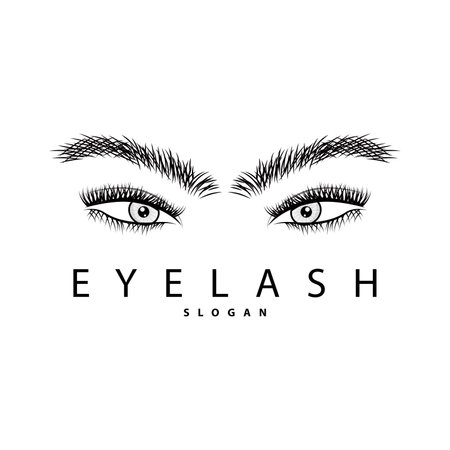 Illustration for Eyelash Logo, Simple Design for Women's Care Beauty Business Brand Illustration Template - Royalty Free Image