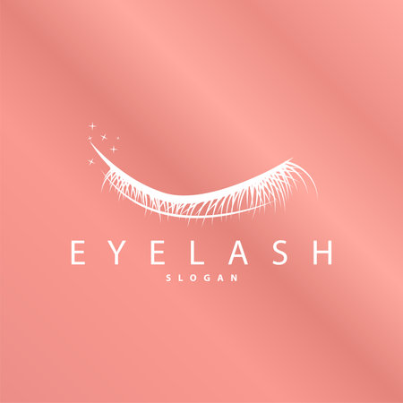 Eyelash Logo, Simple Design for Women's Care Beauty Business Brand Illustration Templateのイラスト素材