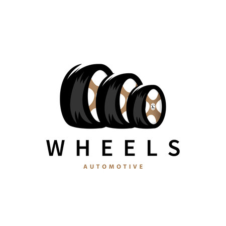 Vehicle Wheel Service Logo, Simple Modern Design Automotive Maintenance Repair, Vector Templetのイラスト素材