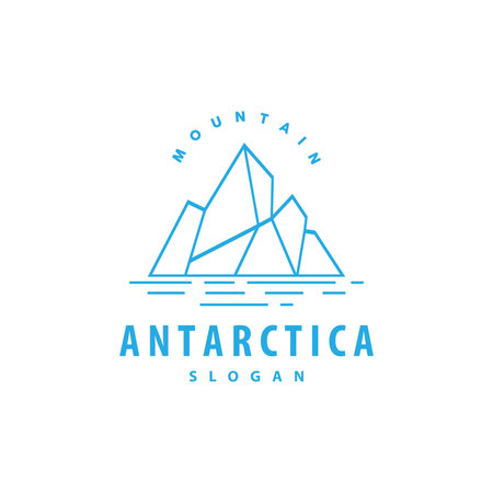 Antarctic Cold Mountain Iceberg Logo Design, Simple Vector Template Symbol Illustrationのイラスト素材