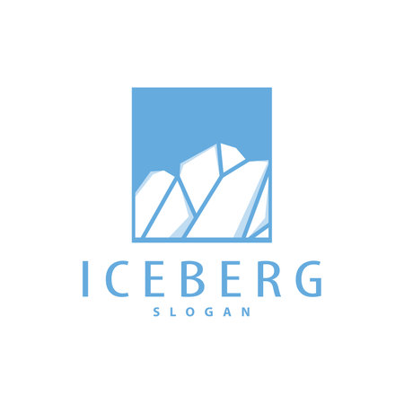 Antarctic Cold Mountain Iceberg Logo Design, Simple Vector Template Symbol Illustrationのイラスト素材