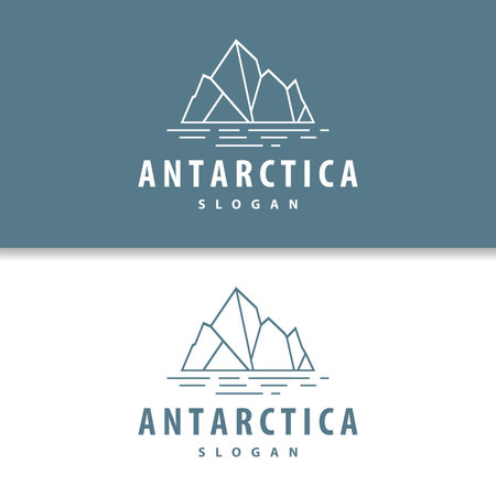 Antarctic Cold Mountain Iceberg Logo Design, Simple Vector Template Symbol Illustrationのイラスト素材